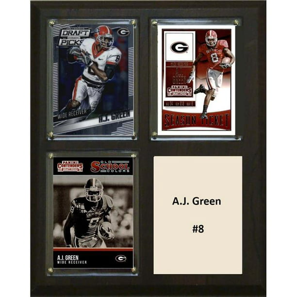 Green Three Card Plaque C&I Collectables NCAA Georgia Bulldogs Mens A.J 8X10 Brown